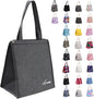 iknoe Lunch Bag Insulated Lunch Bags for Women & Men, 9L Reusable Lunch Tote, Portable Adult Thermal Large Lunch Cooler for Work Picnic Beach (Plain Grey)