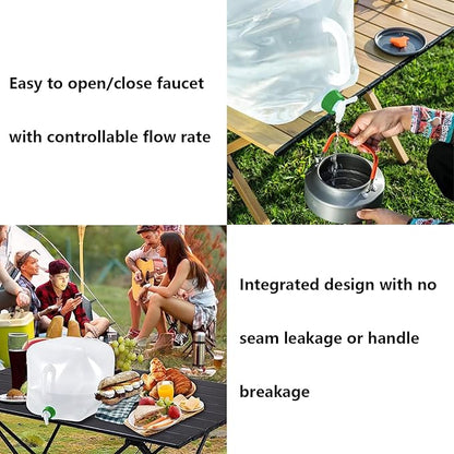 1Pcs 10L Portable Car Outdoor Water Bag with Handle Foldable Lightweight Water Container for Camping and Hiking