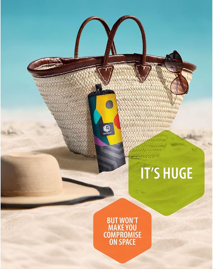 VENTURE 4TH Microfiber Beach Towel: Quick-Dry, Compact, Sand-Free, Absorbent, Sandproof and Lightweight - Perfect for Camping, Beach, and Roadtrips (Rainforest Cockatoo Design | 35x78 inches)