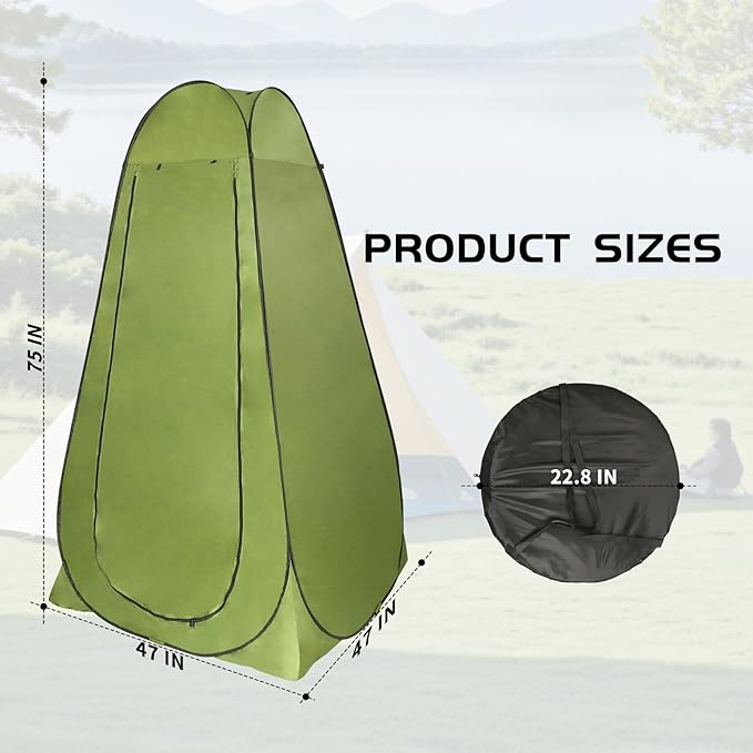 Pop Up Shower Tent Outdoor: Portable Camping Privacy Shower Tent with Carry Bag for Camping Hiking Beach Toilet Shower Bathroom