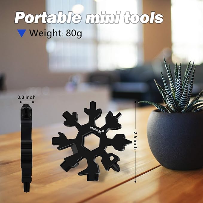 19 in 1 Snowflake Multitool Keychain Multi-Tool, 3 Pack Keychain Multi Tool Snowflake Wrench Screwdriver Bottle Opener Key Chain Tools Gadgets For Men