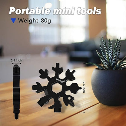 19 in 1 Snowflake Multitool Keychain Multi-Tool, 3 Pack Keychain Multi Tool Snowflake Wrench Screwdriver Bottle Opener Key Chain Tools Gadgets For Men
