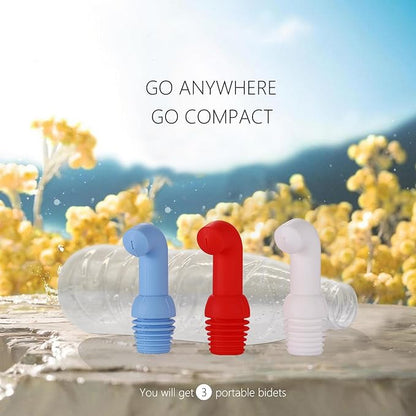 3 Pack Portable Bidet for Travel, Portable Shattaf Bidet Water Sprayer, Compatible with Every Bottle