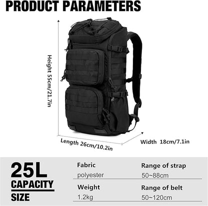 Mardingtop Tactical Backpacks Molle Hiking daypacks for Motorcycle Camping Hiking Military Traveling,25L Backpack