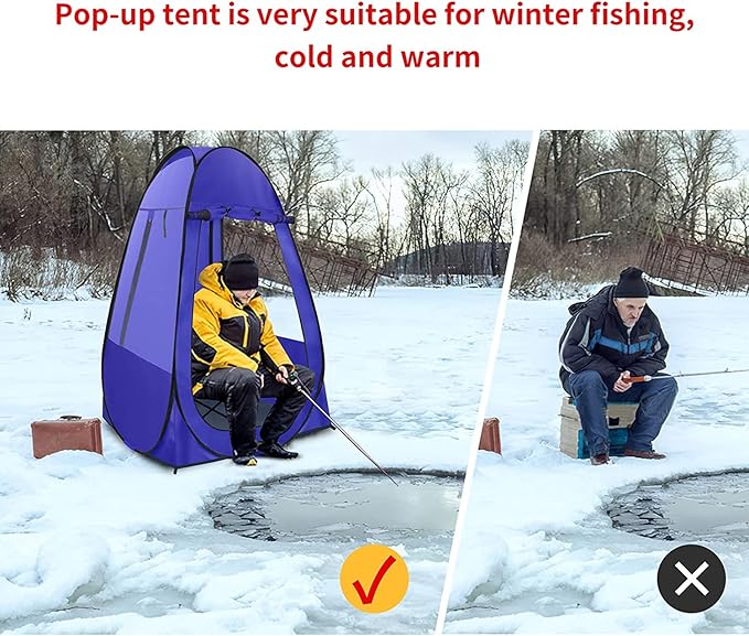 Pop Up Tent, Clear Outdoor Tents Sports Fishing, Rainproof and Windproof Beach Camping, Lightweight and Sturdy, Easy Set Up, UPF 50+ Portable Folding 39" x 64"
