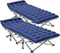 ABORON 2 Pack Folding Camping Cot W/Mat for Adults, Heavy Duty Outdoor Bed with Carry Bag,1200 D Layer Oxford Travel Camp Cots