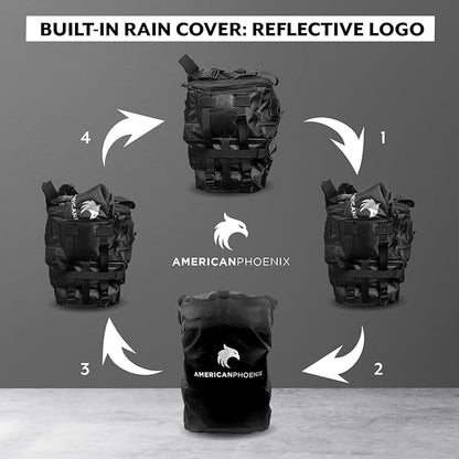 45L to 55L Expandable Professional Tactical Backpack | 1680D SUPER HEAVY DUTY BALLISTIC NYLON |10X Stronger Work & Military Bag | Built-In Rain Cover | MADE BY PROS FOR PROS (Carbon Black: Pro Series)