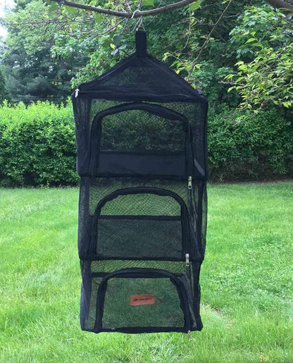 Wealers Outdoor Dry Net Storage and Food Screen 3-Tier Camping, Barbecue, Picnic Meal Protection Organizer | Faster Herb, Clothes, Dish Drying | Foldable (Hanging Dry Net)