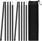 Neween Tent Poles for Tarp Adjustable Camping Tarp Poles Set of 2, 76in Lightweight Collapsible Tent Pole with a Diameter of 0.6in for Backpacking Hiking Awning Canopy Rain Fly Shelter (Black)