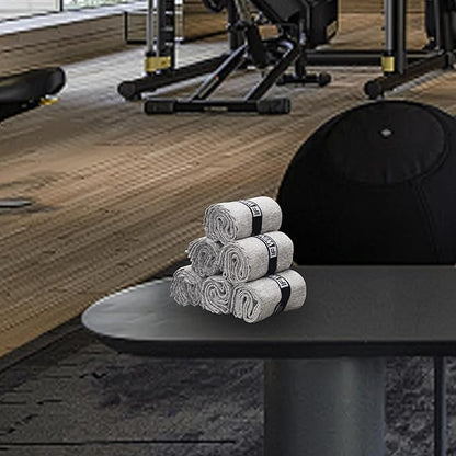 6 Pack Microfiber Gym Towels for Working Out，(Lace Edge) Fast Drying Workout Accessories Sweat Towels for Gym Gear,Gym Towels for Men & Women,Sports Exercise Fitness Gear Tennis Towels for Body