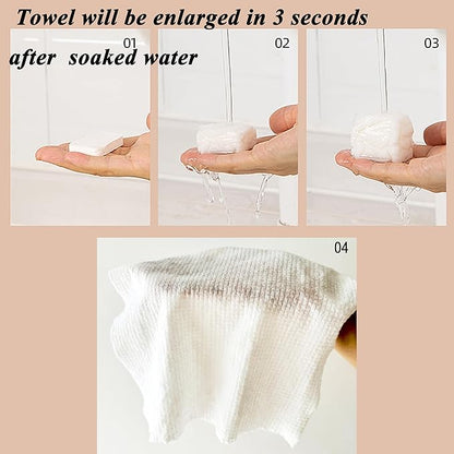 14pcs Compressed Face Towel Tablets, Hand Wipes Extra Large and Thick Portable Compact Disposable Cotton Travel Towel Tissues Handy for Outdoor Hiking Camping Traveling, Home Wipes