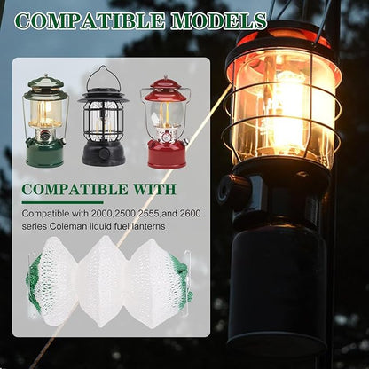 DIVINA VITAE 6Pack Lantern Mantles 3-Layer Gas Lamp Mantles with 2 Install Clip, Propane Lantern Mantles for Outdoor Camping Lights Gas Lantern Kerosene Lantern