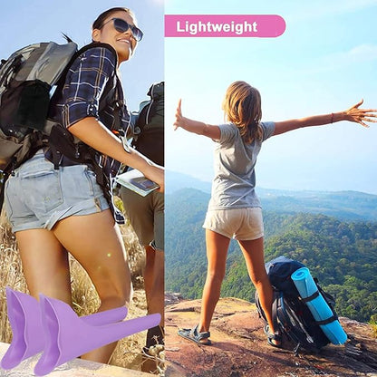 2Pack Female Urination Device, Female Urinal Silicone Funnel Urine Cups Portable Urinal for Women Standing Up to Pee Funnel Reusable Women Pee Funnel, Camping,Outdoor,Travel, Activities
