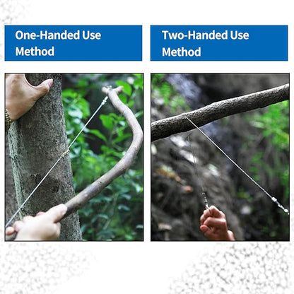 3 Pack Stainless Steel Wire Saw Emergency Saw Kit, Camping Wire Saw Mini Backpacking Saw, Cable Cutting String Bone Rope Saw, Travel Chainsaw for Wood Cutting Hiking Hunting (Wire Handle)
