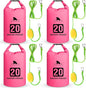 4 Set 2 in 1 Sand Anchor and Buoy Kit Floating Bag Kayak Anchor Waterproof Dry Bag for Lake Beach Boats Watercrafts Hiking Camping Water Sports Surfing Tubing Kayaking(Rose Red)