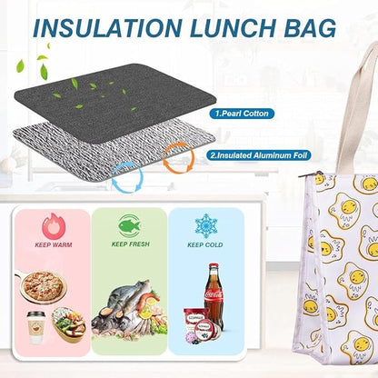 iknoe Insulated Lunch Bag for Women, 9L Durable Wide-Open Foldable & Portable Lunch Tote with Interior Pockets, Water-Resistant Thermal Cooler for Adults Picnic Beach