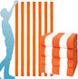 4 Packs Oversized Stripe Beach Towel Thin Terry with Towel Bands Set XL Extra Large Big Clearance Pool Travel Accessories Essentials Soft Absorbent Swim Bath Towels Bulk Men Women Adults Gift Orange