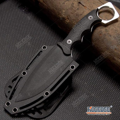 KCCEDGE BEST CUTLERY SOURCE Tactical Knife Hunting Knife Survival Knife Fixed Blade Knife Razor Sharp Edge Camping Accessories Camping Gear Survival Kit Survival Gear Tactical Gear 76162 (Black)