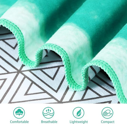 2 Pack Microfiber Oversized Beach Towel Lightweight Thin Sandproof Compact Quick Dry Clearance Towels Extra Large Sand Free Pool Travel Beach Essentials Accessories Women Adult Gift Bule Green Stripe