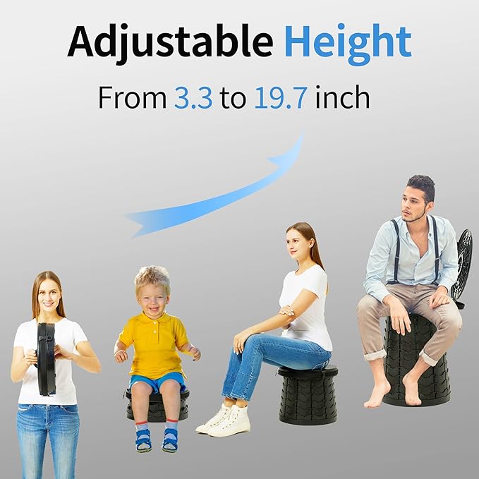 Portable Toilet for Adults, Extra Large 16.5in Height Portable Camping Toilet, Multi-Functional Mobile Toilet, Weight Capacity of 440 pounds, Convenient to Carry, Suitable for Camping, Car