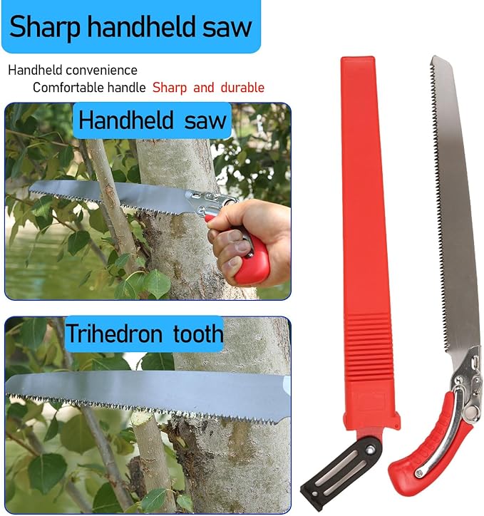24 Feet Pole Saws For Tree Trimming Hand saw high branch scissors set Alloy saw blade Hand Pole Saws for Sawing and Shearing