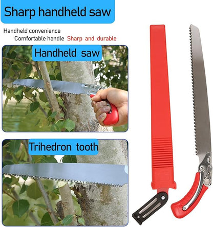 24 Feet Pole Saws For Tree Trimming Hand saw high branch scissors set Alloy saw blade Hand Pole Saws for Sawing and Shearing