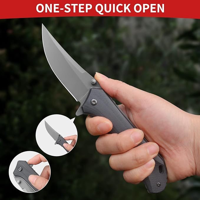 3.5 INCHES Blade Stainless Steel Folding Knife, Pocket Knife With Classic G10 Handle for Outdoor