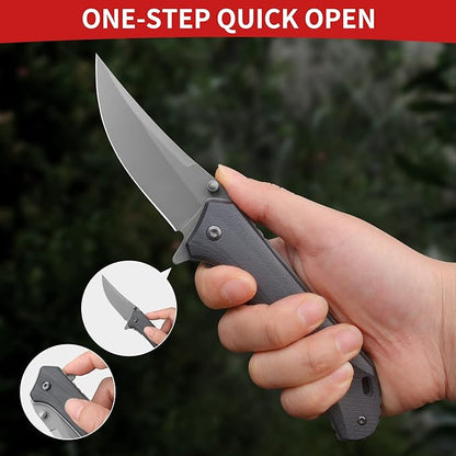 3.5 INCHES Blade Stainless Steel Folding Knife, Pocket Knife With Classic G10 Handle for Outdoor