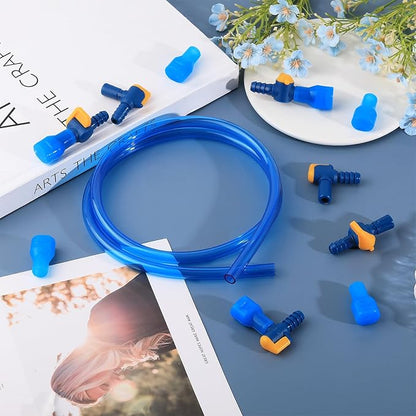 16pcs Replacement Bite Valve Silicone Nozzles ON-Off Switch Bite Valve Tube Nozzle Replacement with High Flow Replacement Tube replacement bite valve kit