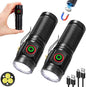 3000 Lumens Small Flashlight Powerful 5 Modes Rechargeable Mini Pocket Flashlights High Lumens with Clip USB Compact Magnetic EDC Flashlight for Emergency, Camping, 2 Pack