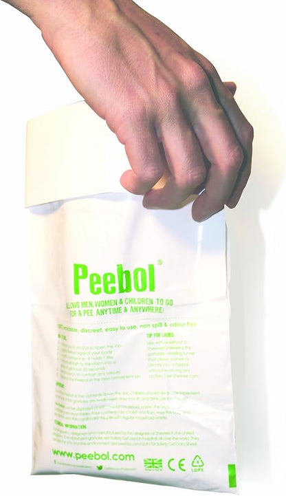 by SHEWEE – The Pocket-Sized Toilet – Rapidly Turns 1L of Urine into an Odourless & Solid Gel. Made in the UK, Disposable Urinal Bag for Everyone. Festival, Camping, Car & Travelling Essentials