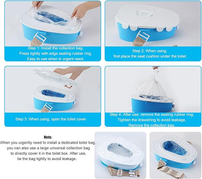 YOMQLJXB Portable Car Toilet-Mobile emergency toilet Urinal, potty for adults/ Children/Pregnant woman/old man,for Outdoor ,Camping,Hiking,Car Travel,Traffic Jam (blue)
