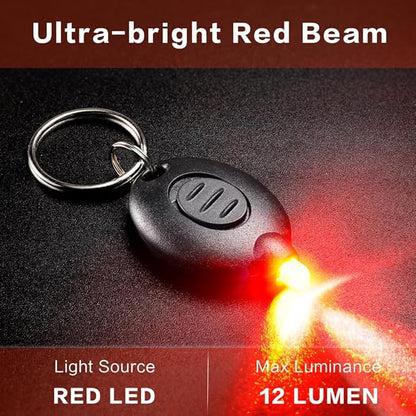 16 Pack Ultra Bright Red LED Keychain Flashlight, Mini Red Light Keychain Flashlight, Red Keychain Flashlight for Night Observation
