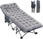 ABORON Folding Camping Cot for Adults, Double Layer 1200D, 500lb Capacity, Heavy Duty Guest Cot with Mat & Carrying Bag for Indoor & Outdoor Use