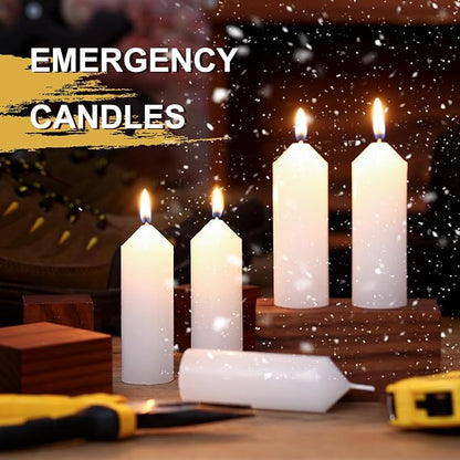 36 Pack 9 Hour Emergency Candles Compatible with Candle Lanterns Emergency Candles Long Burning Survival Candles for Outdoor Camping Emergency Survival Preparedness (Lantern Not Included)