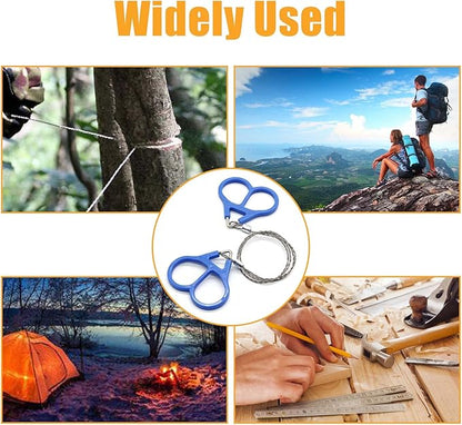 5 Pcs Survival Wire Saw Outdoor Emergency, Stainless Steel Mini Hand Pocket Saws Serrated Cutting Cable for Camping, Backpacking Gear, Hunting, Hiking, Cutting(Silver with Plastic Handle)