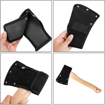 2 PCS Axe Holster，Hatchet Sheath,Leather Small Axe Head Cover for 1-1/4lb Axe,Double Snap Hatchet Protector Axe Cover, Axe Head Cover for Outdoor Hiking Outdoors Work，for Camping Lover Outdoor