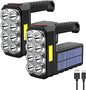2pcs Flashlight Rechargeable Flashlights, 100000 High Lumens Super Bright 8 LED COB Sidelight with 3 Modes, Portable Lightweight Waterproof Spotlight Flashlight for Emergency (Black) (1) (2PCS)