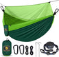 Camping Hammock with Net,Travel Portable Lightweight Hammocks with Tree Straps and Solid D-Shape Carabiners,Parachute Nylon Hammock for Outsides Backpacking Beach Backyard Patio Hiking