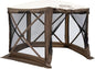 CLAM Pop Up Screen Tent, Outdoor Camping Gazebo Canopy, Adventure with Wind Panels, 9' x 9', Brown