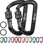 12kN (2697 lbs) Heavy Duty, Locking, Auto Locking, Wiregate Carabiner Clips, for Securing Pets, Outdoor, Camping, Hiking, Hammock, Dog Leash Harness, Keychains
