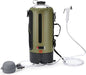 HappyPo Camping Shower - Portable Camping Solar Shower Pump- Shower Bag with Pressure Foot Pump with Temperature Indicator - Camp Water Equipment for Road Travel