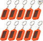 10 Pack Solar Mini Keychain Light Pocket Tiny LED Flashlight Rechargeable, Bright Small Flashlights Torch for EDC, Emergency, Power Outage,Camping, Party Favors (Orange)