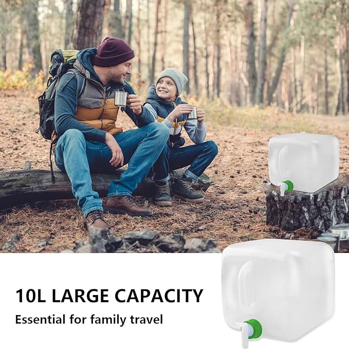 1Pcs 10L Portable Car Outdoor Water Bag with Handle Foldable Lightweight Water Container for Camping and Hiking