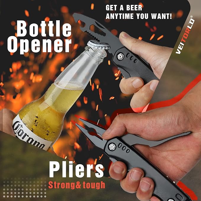 VEITORLD Gifts for Husband Him from Wife, Unique Anniversary Birthday Gift Ideas for Men Him Boyfriend, All in One Survival Tools Hammer Multitool, Cool Gadgets Camping Hunting Hiking Present