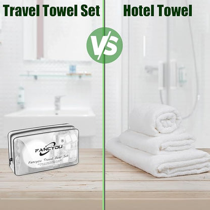 Travel Size Toiletries, Includes Thicken Mini Compressed Towel, Large Disposable Towels, Bath Towel Set for Camping,Hiking,Travel,Hotel,Business,Vacations(31 Count)