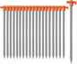 Cheardia 10 Pack Tent Stakes Heavy Duty, 10.25 Inch Yard Stakes Non-Rust Metal Tent Pegs Ground Stakes Tent Spikes for Camping Patio, Garden, Canopies, Grassland, Outdoor,Orange
