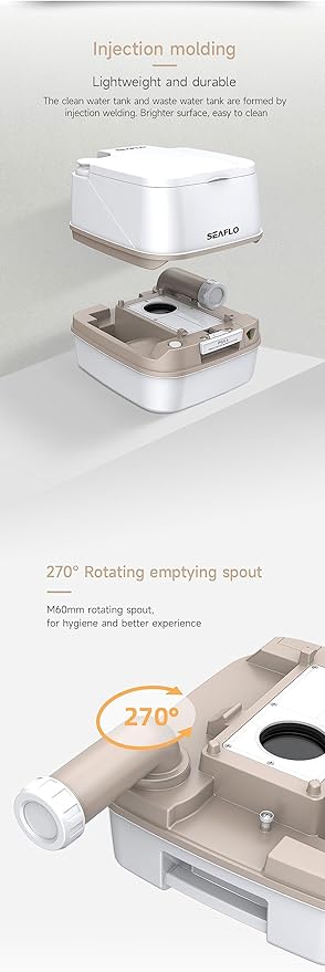 SEAFLO 2.6 Gallon (12L) Premium Portable Travel Toilet