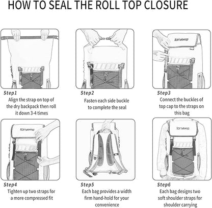 IDRYBAG Waterproof Backpack for Men 25L/45L, Dry Bags Kayak, Dry Backpack Camping Hiking