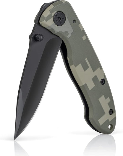 4 Inch Digital Camo Liner Lock Knife - Tactical Pocket Knife for EDC, Camping, and Home Improvement